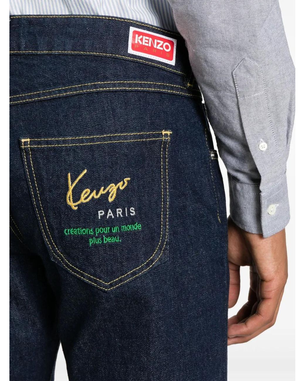 KENZO Blue Bara Slim-Cut Jeans for men