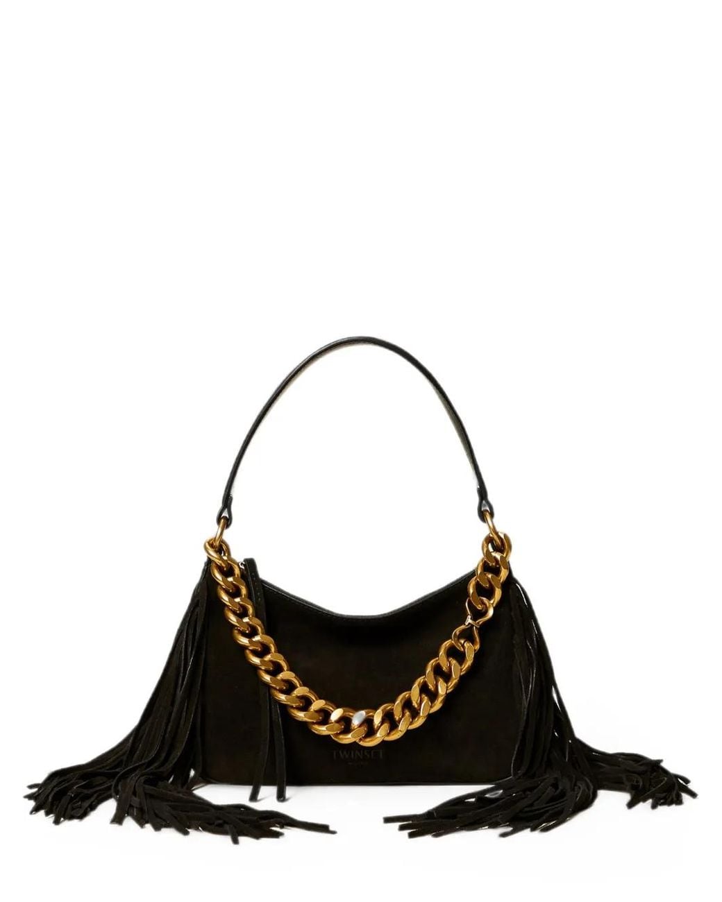 Twinset Black Sac Porté Épaule Liliane Médium À Franges