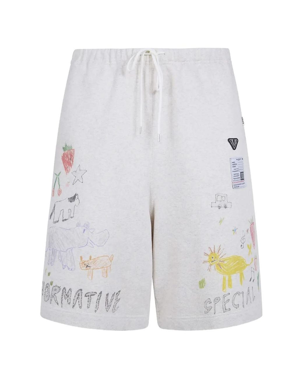 Maison Mihara Yasuhiro White Short Imprimé À Lien De Resserrage for men