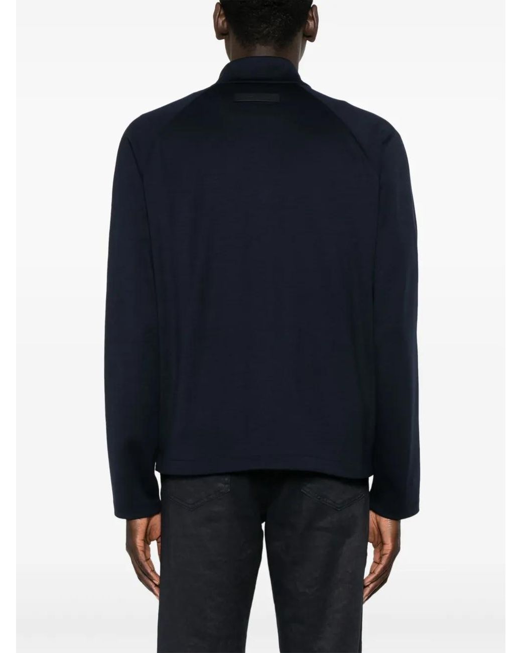 Zegna Black Zip-Up Sweatshirt for men