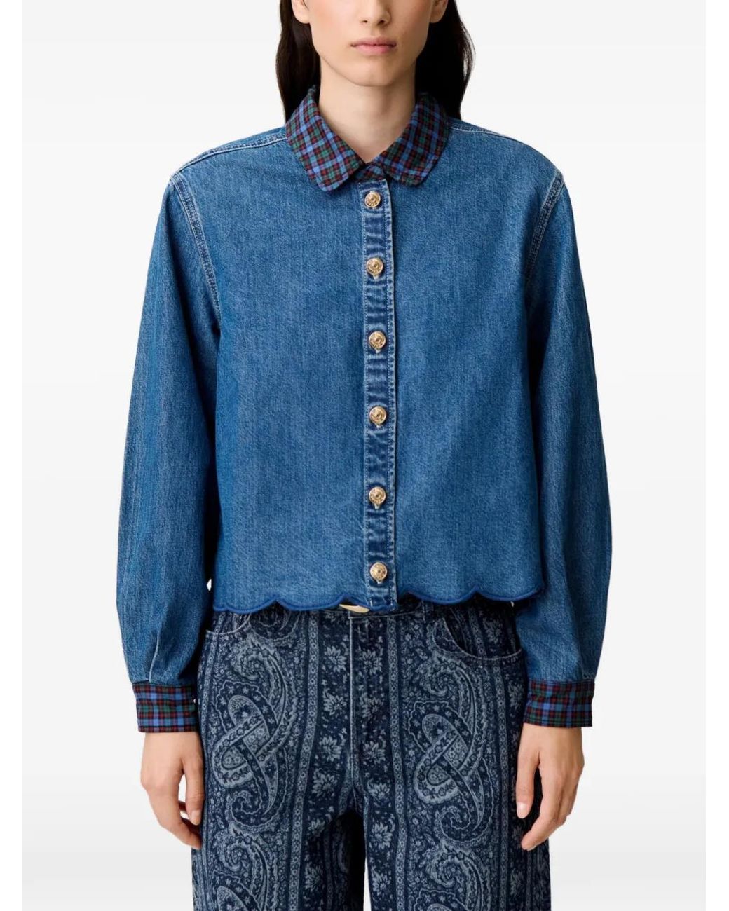 Claudie Pierlot Blue Cotton Denim Shirt