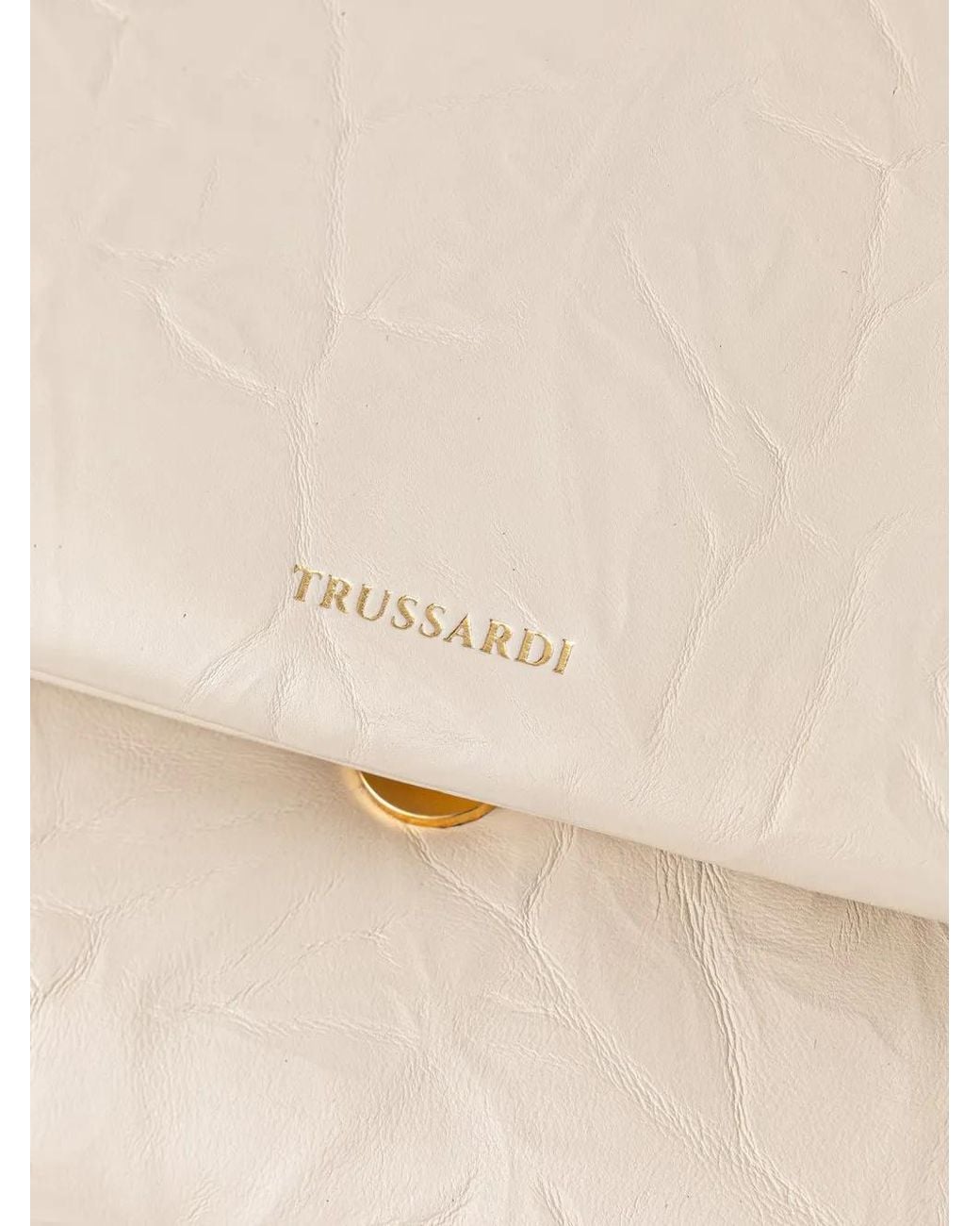 Trussardi Natural Sac Porté Épaule Orbita Médium À Effet Froissé