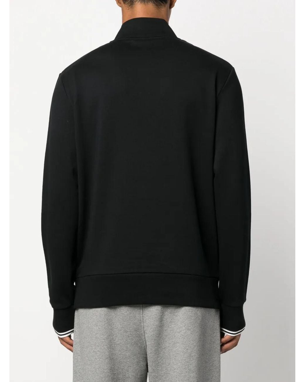 Pull Zippé À Logo Brodé Fred Perry pour homme en coloris Black