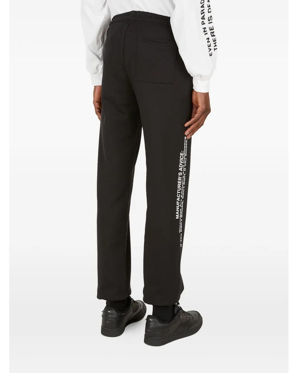 Death Cigarettes Black Skull Logo Print Trousers for men