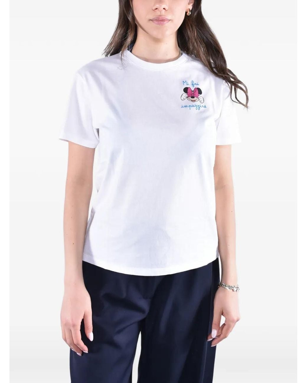 Mc2 Saint Barth White T-Shirt Emilie À Imprimé Graphique