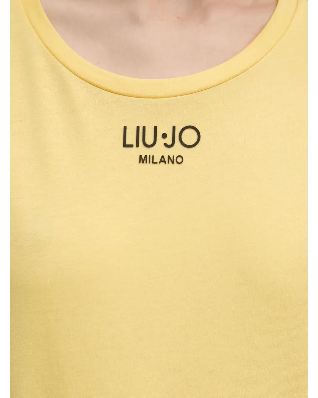 Liu Jo Yellow Logo-Print T-Shirt