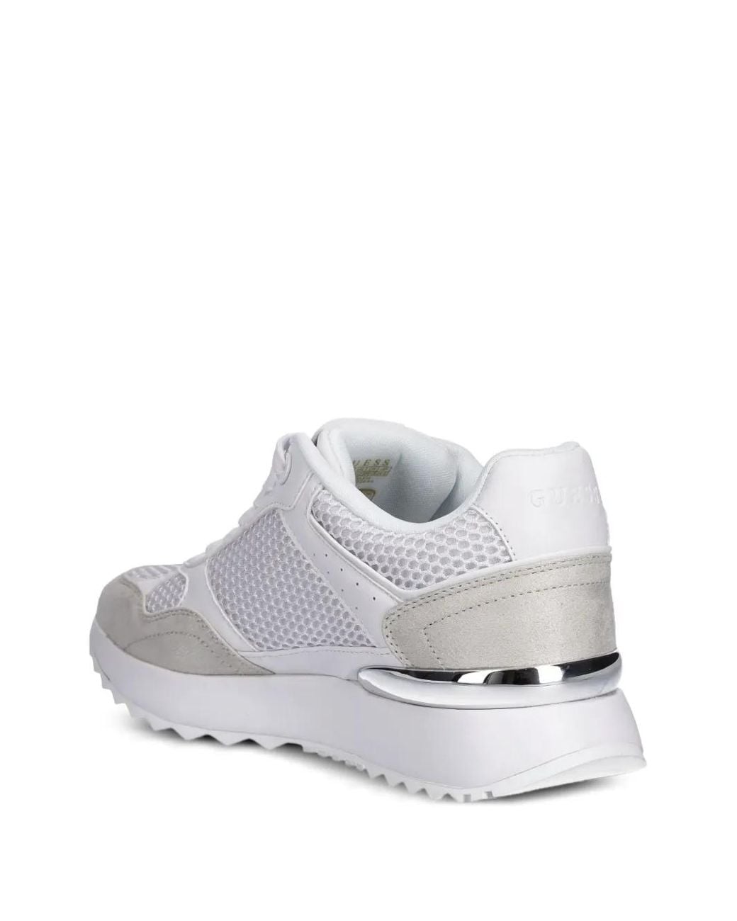 Guess White Mesh-Panelled Platform Sneakers