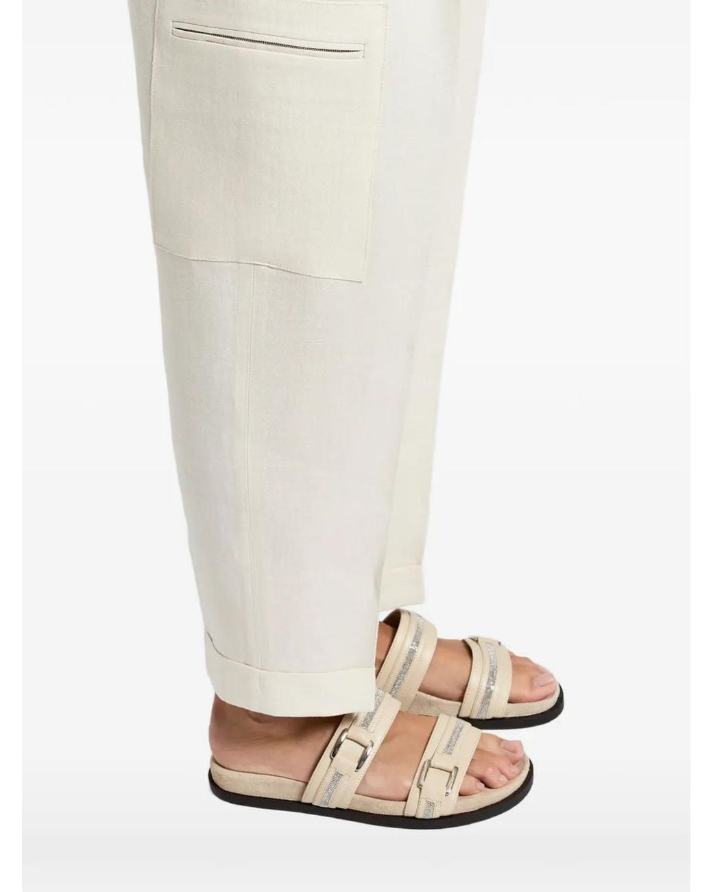 Peserico Natural Cuffed Trousers