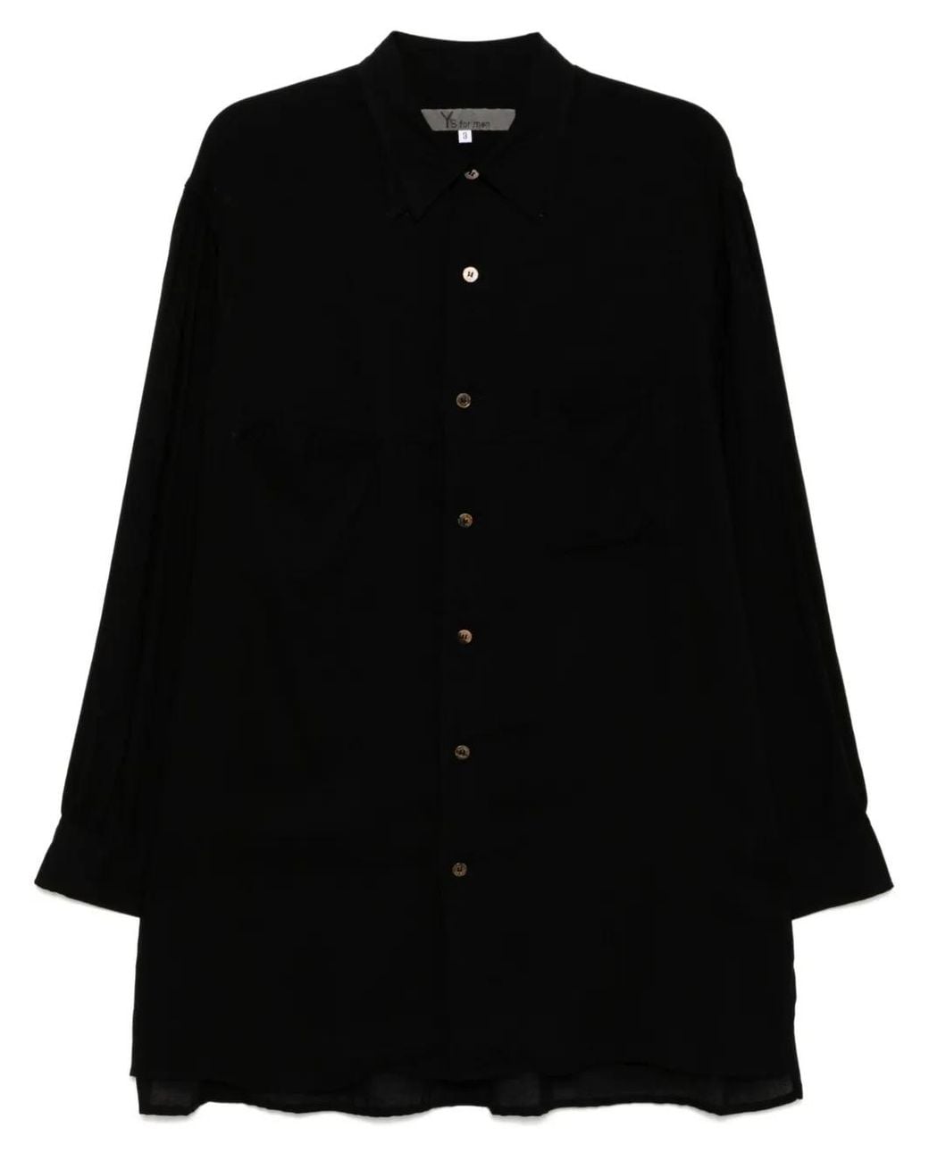 Yohji Yamamoto Black Double Collar Shirt for men