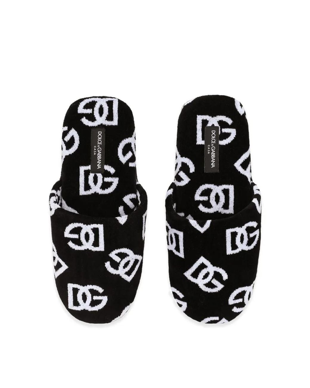 Dolce & Gabbana Black Jacquard Slippers