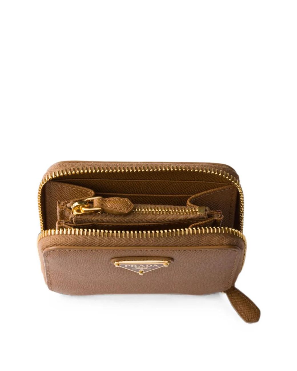 Prada Brown Small Saffiano-Leather Wallet