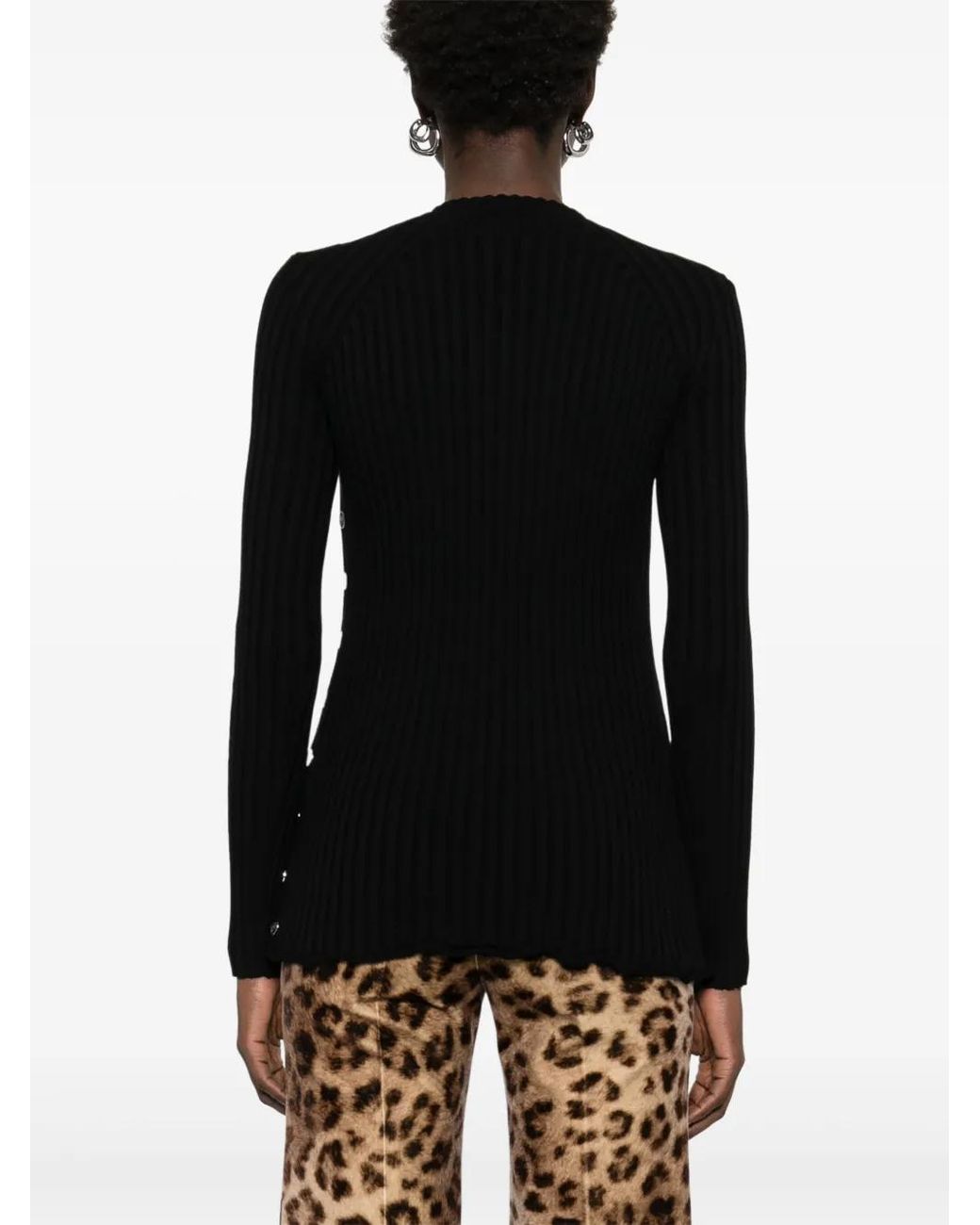 Rabanne Black Gerippter Pullover