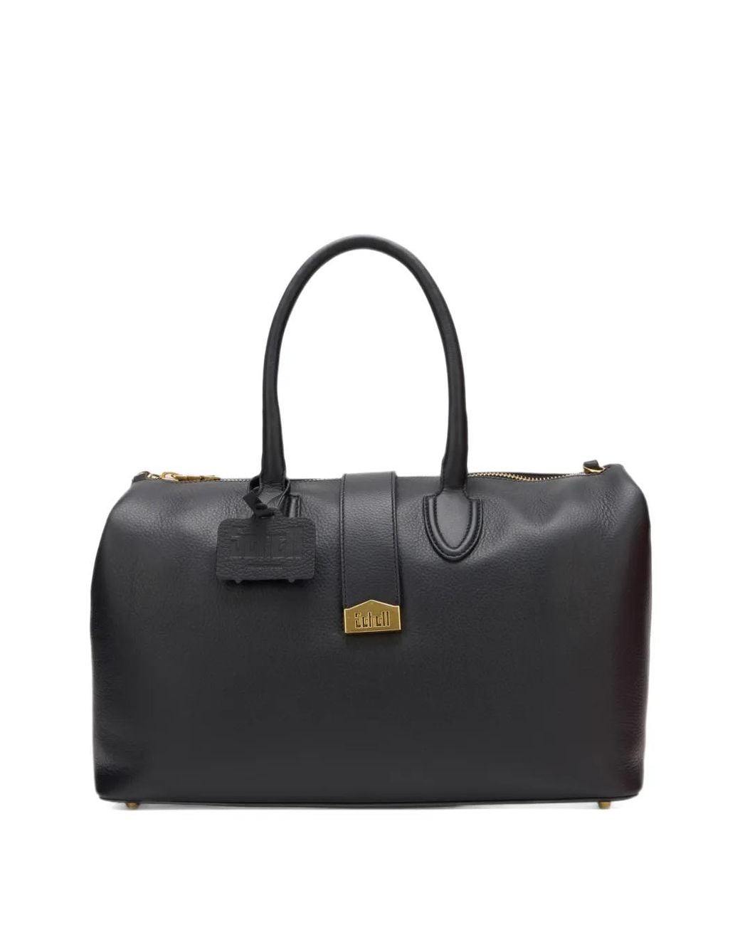 Schell Black Logo-Plaque Leather Tote Bag