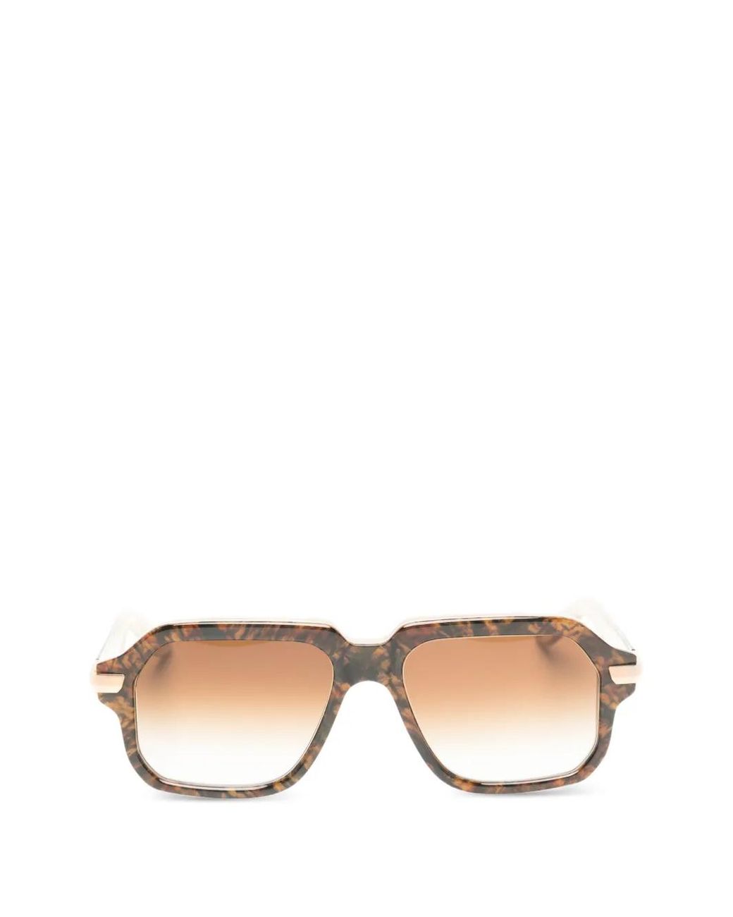 Maybach Natural Tortoiseshell-Effect Geometric-Frame Sunglasses