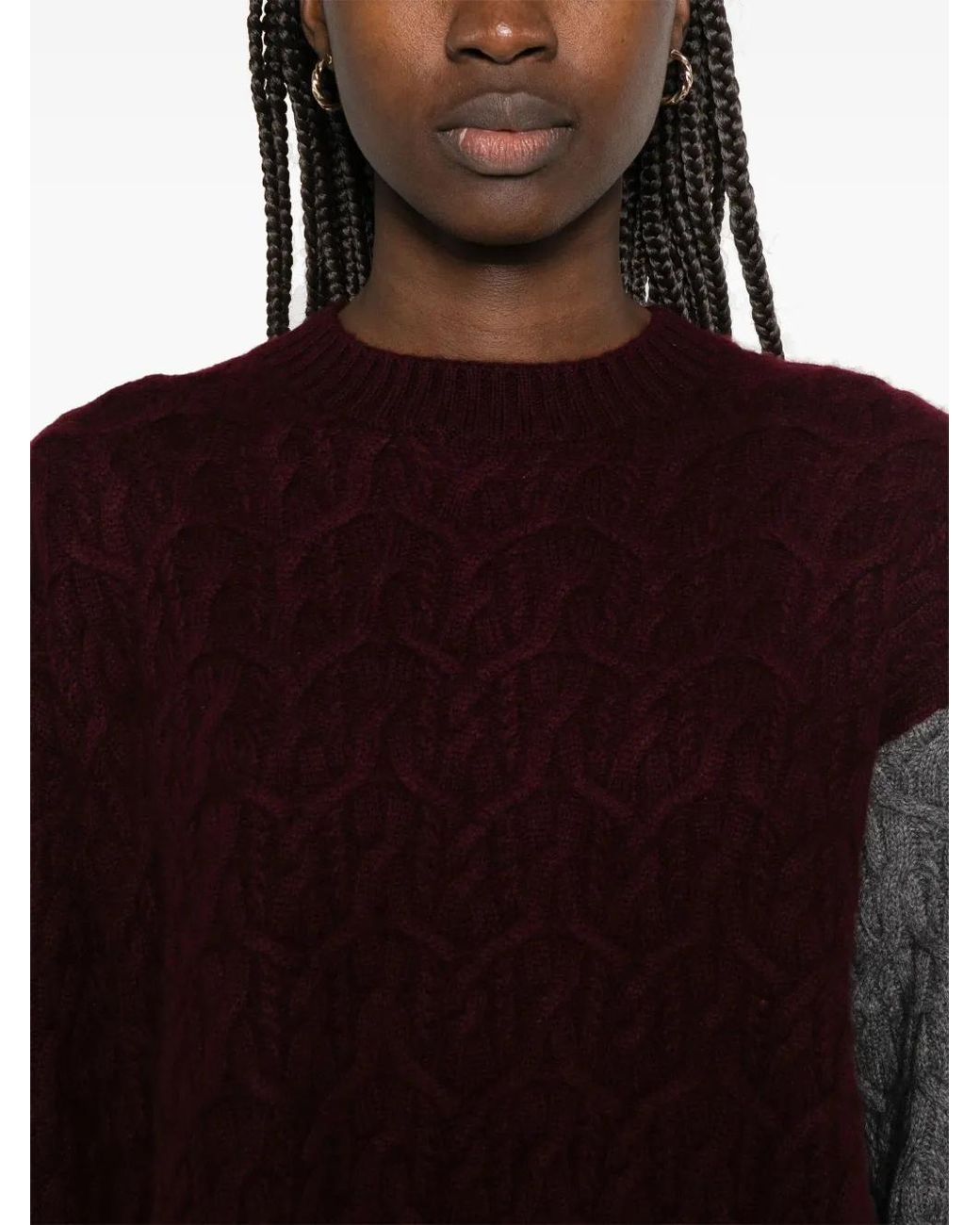Ganni Purple Cable-Knit Sweater