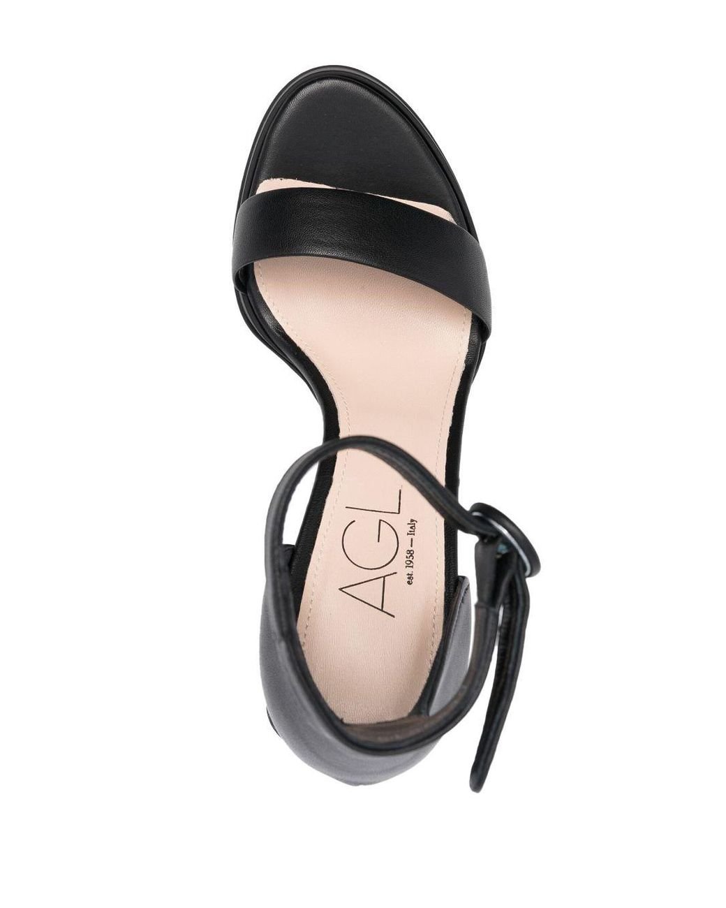 Agl Attilio Giusti Leombruni Black Janis 115mm Ankle strap Sandals