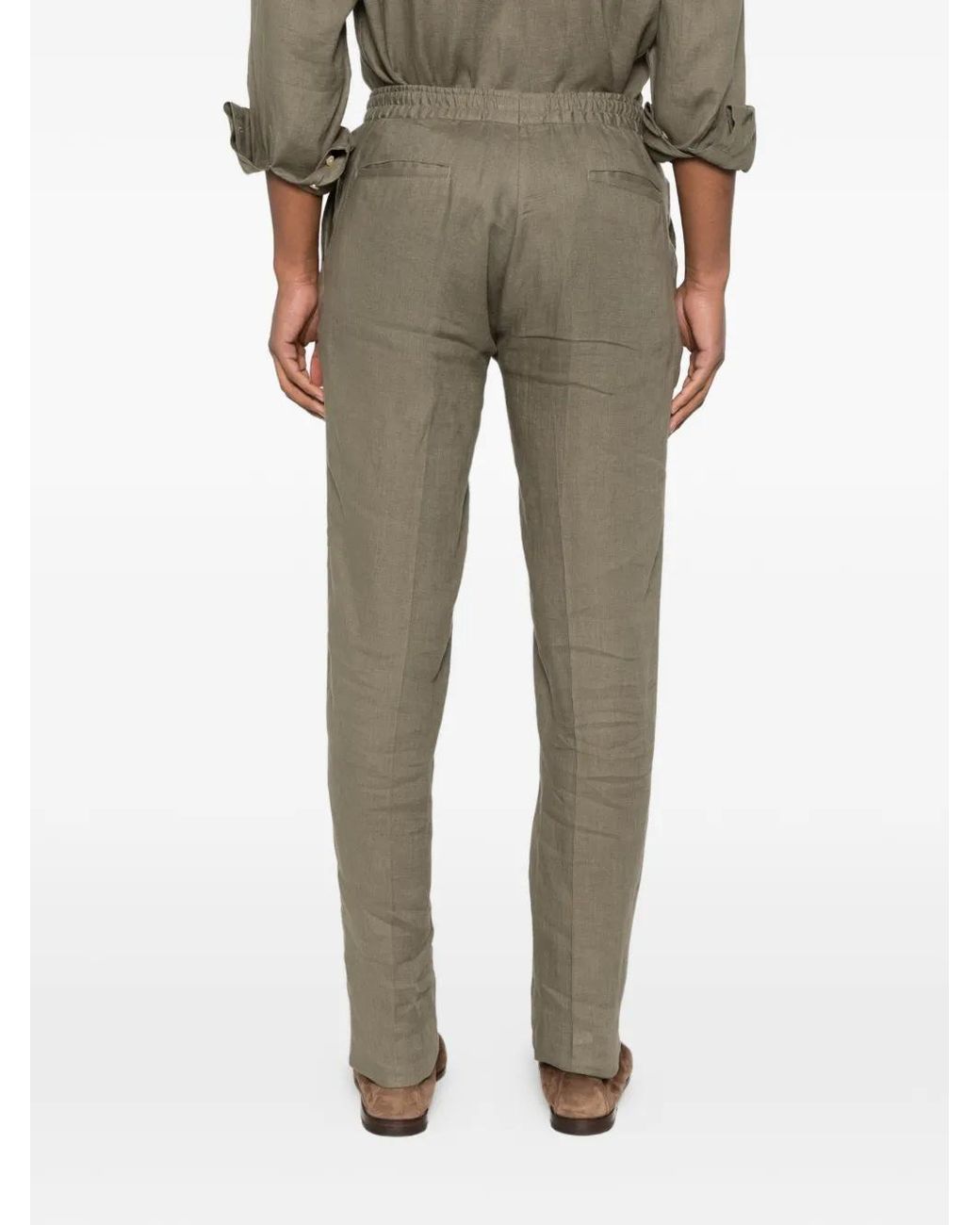 Kiton Natural Pleated Trousers for men