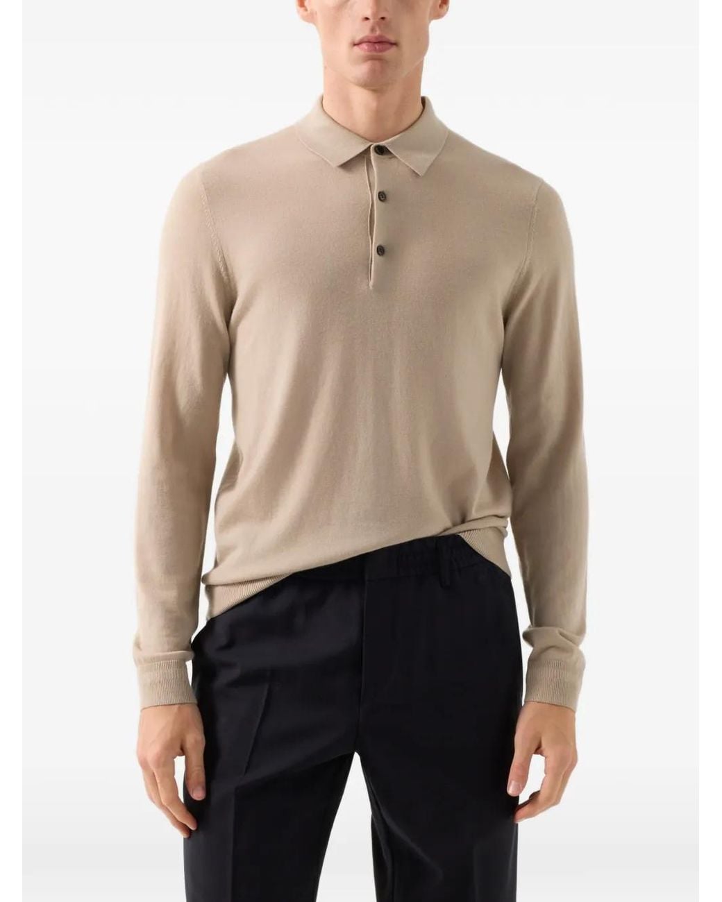 Bogner Natural Jake Long-Sleeve Polo Shirt for men