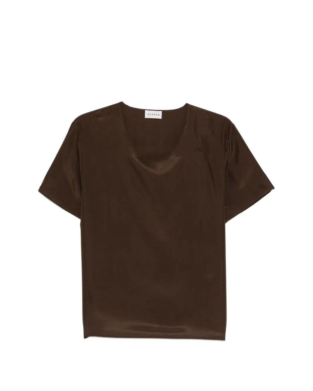 P.A.R.O.S.H. Brown Saxon Short-Sleeve Blouse
