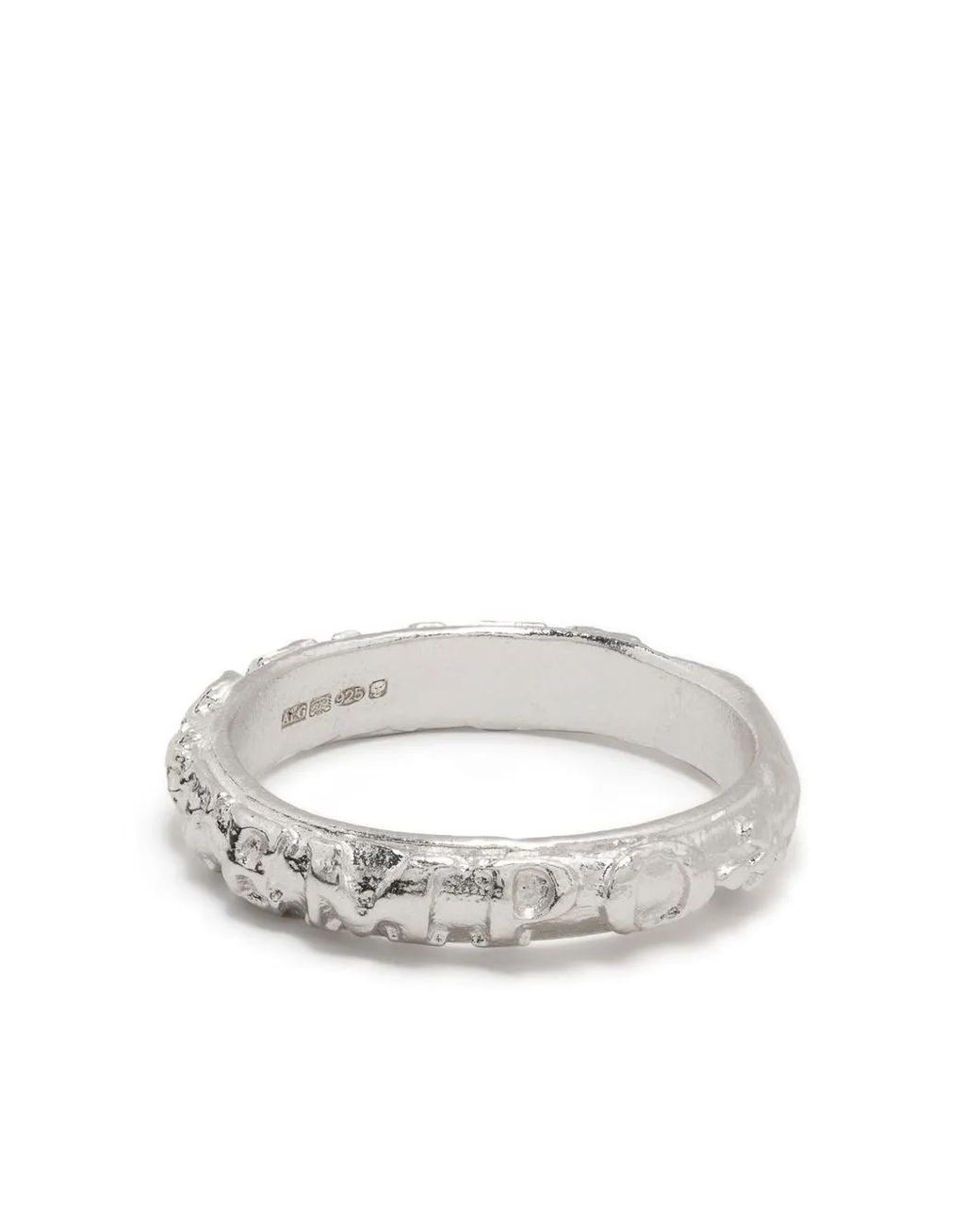 Alighieri White Amore Embossed Sterling- Ring