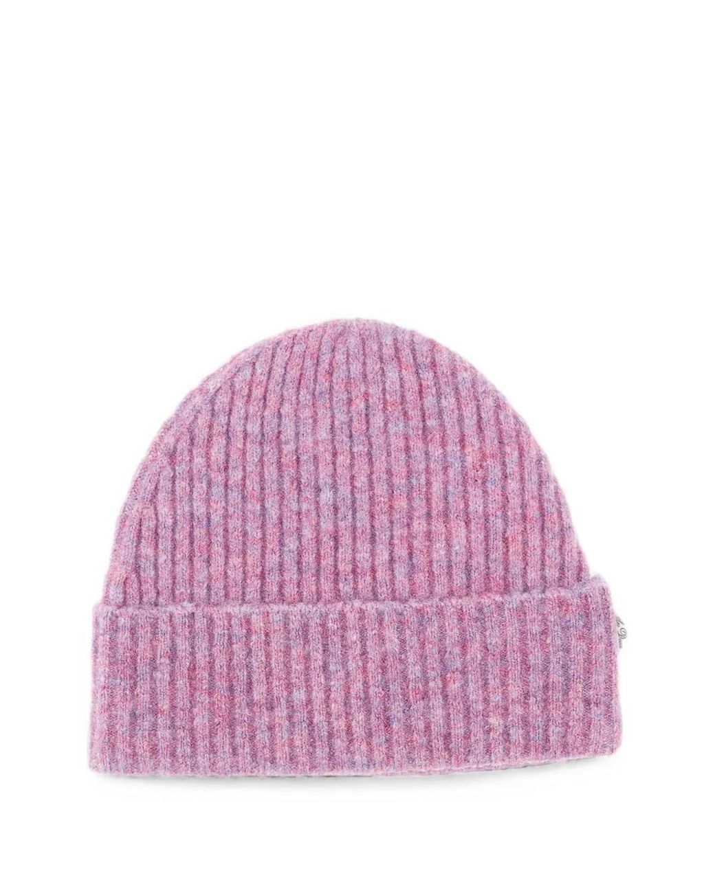 Les Deux Purple Ribbed-Knit Beanie Hat for men