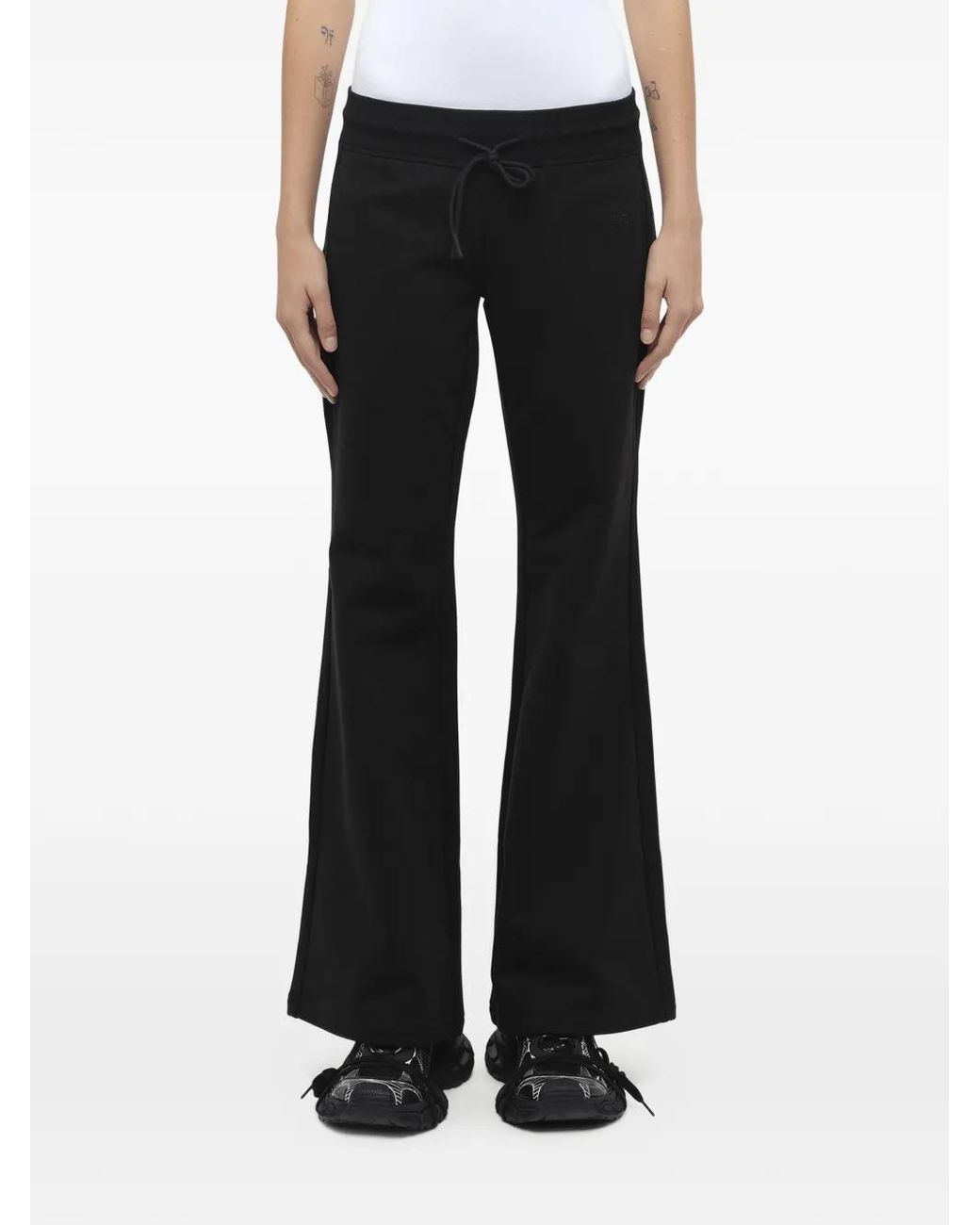 Fax Copy Express Black Flared Track Pants