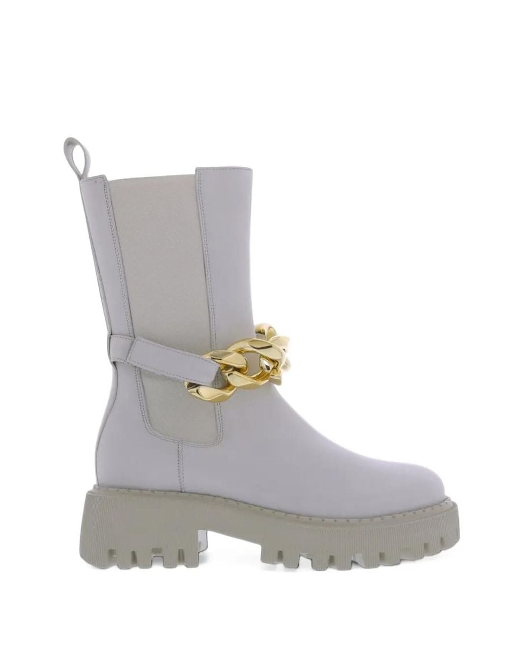 Toral Shoes Gray Long Beach Chain-Link Chelsea Boots
