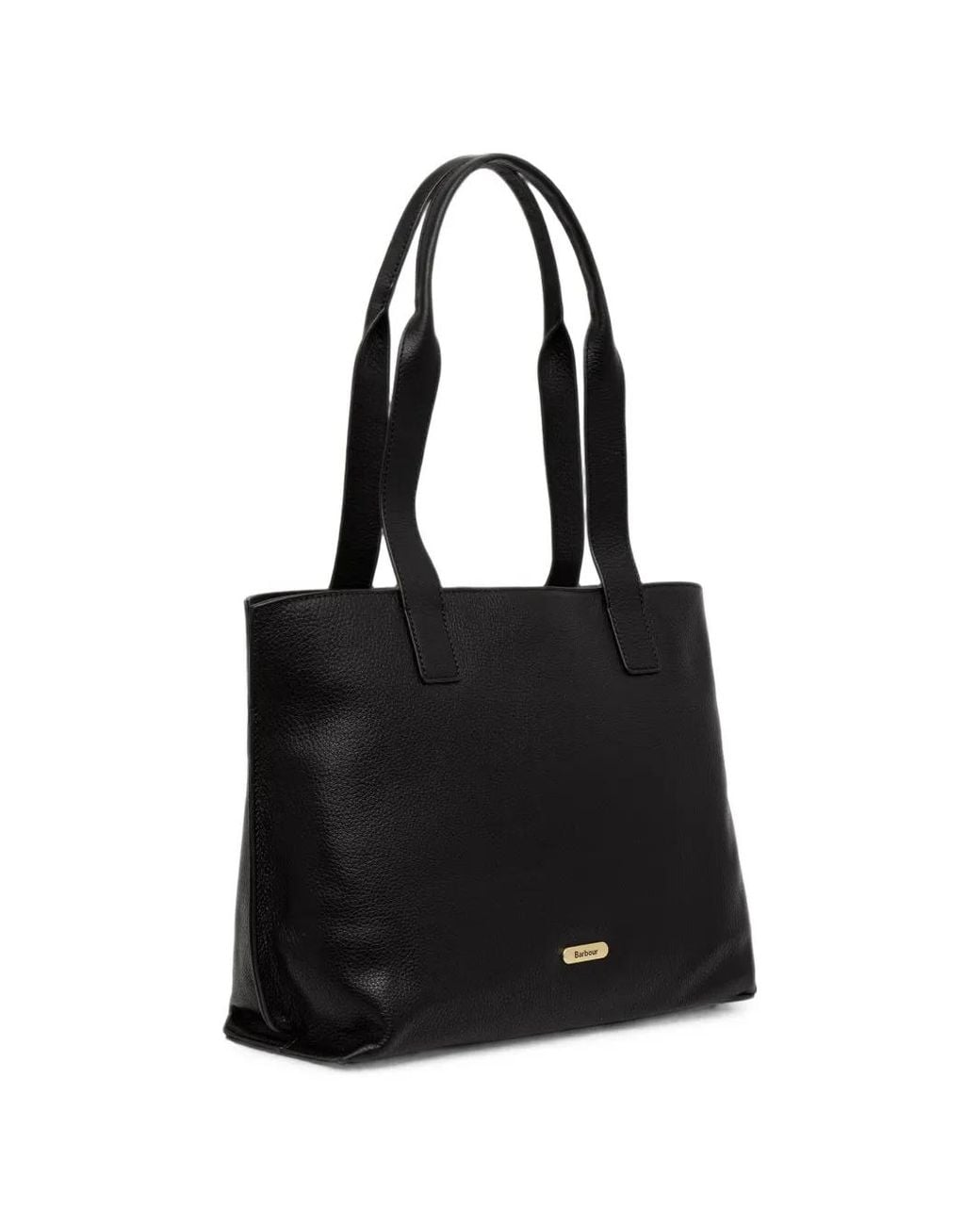 Barbour Black Large Alder Grainy-Leather Tote Bag