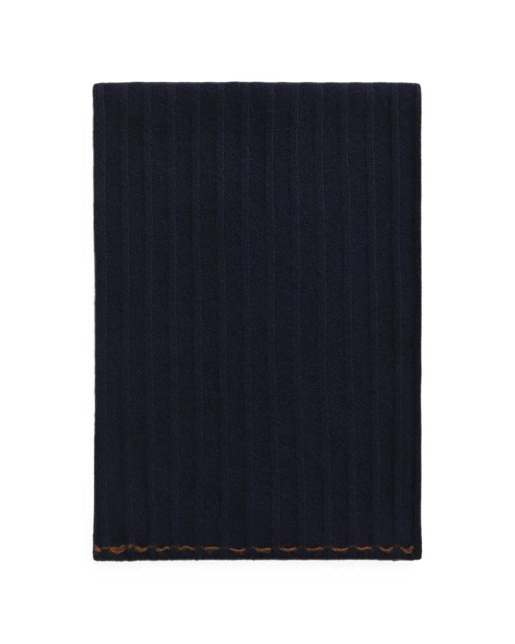 Kiton Blue Ribbed-Knit Cashmere Scarf