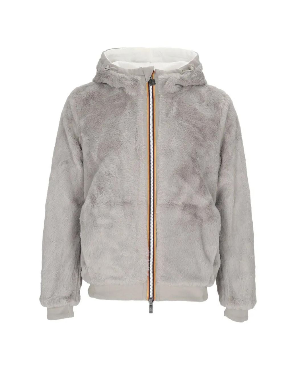 K-Way White Deva Light Reversible Faux-Fur Jacket