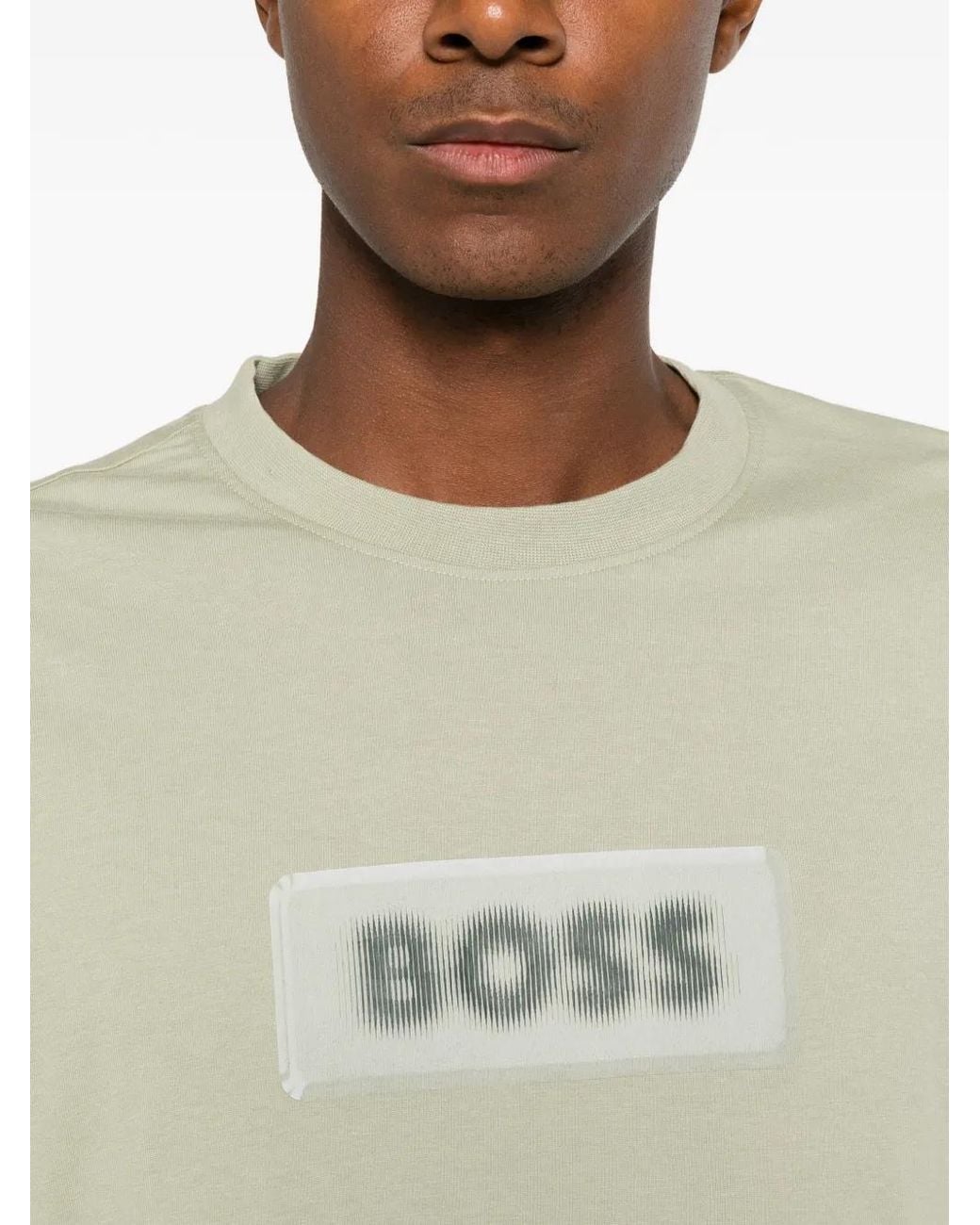 Boss White Logo-Patch T-Shirt for men