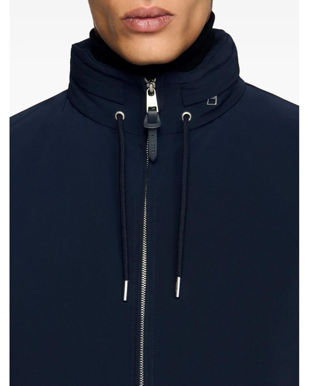 Sandro Blue Hooded Zip-Up Jacket for men