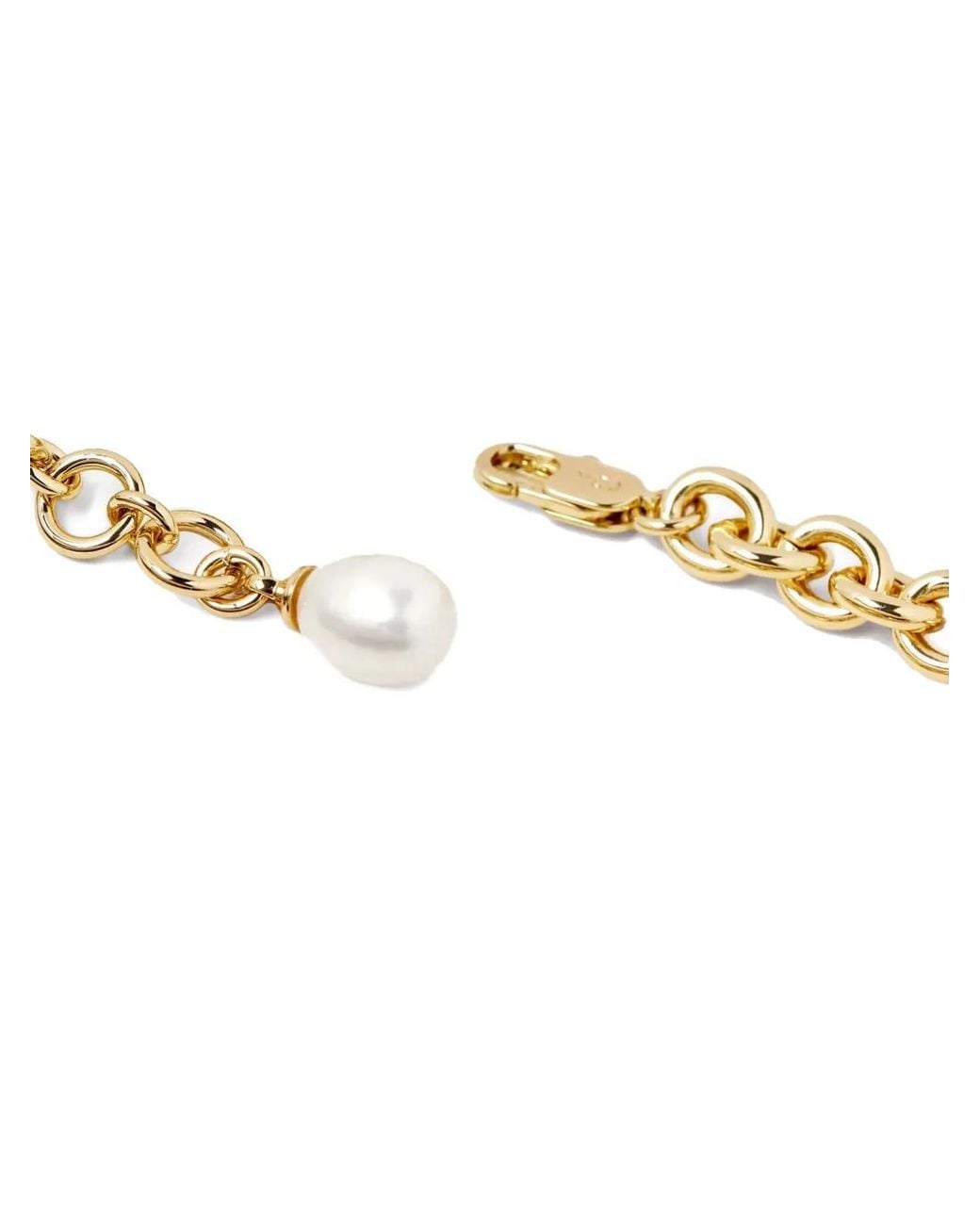 Yoj Metallic Agape Heart Pearl Chain Bracelet