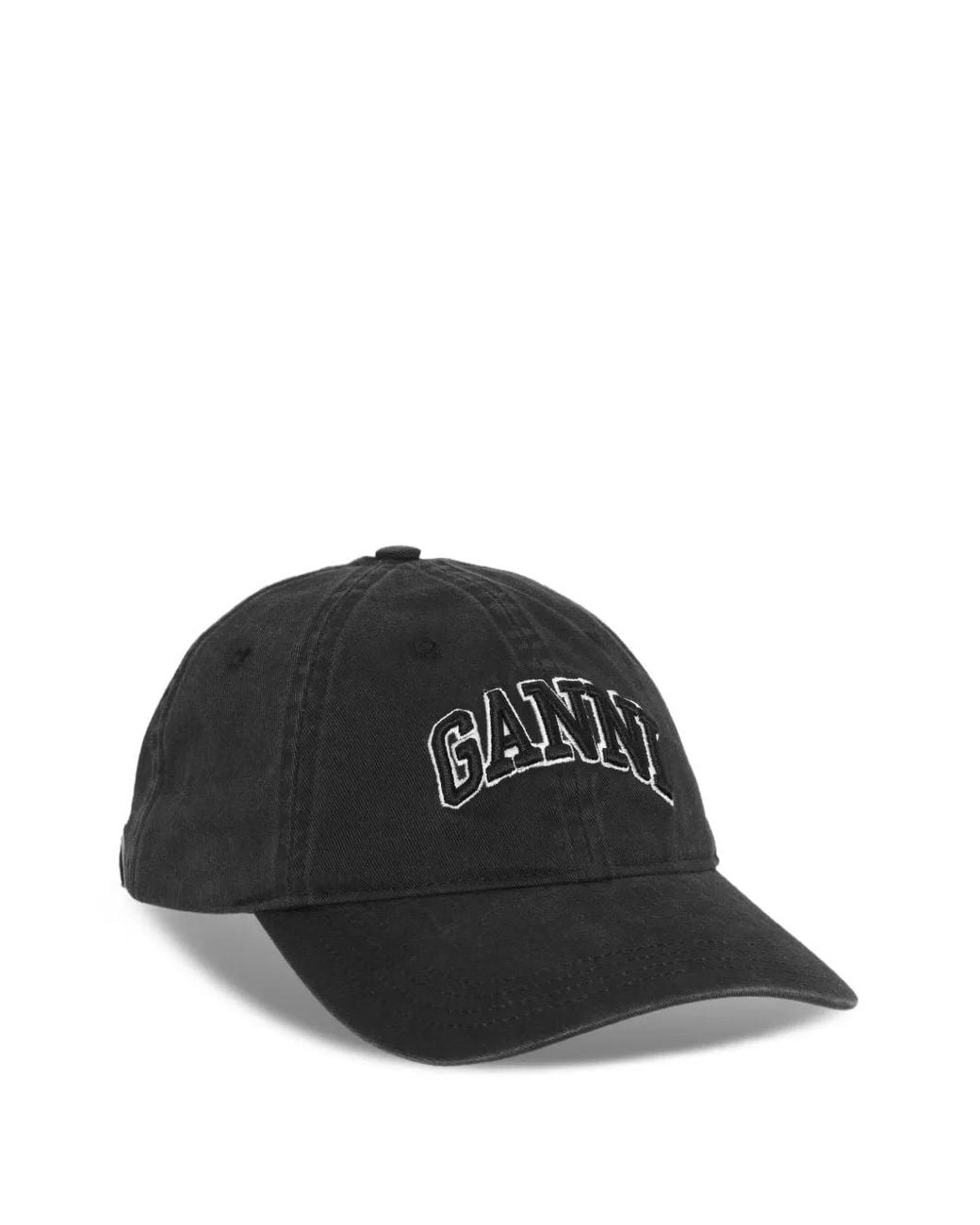 Ganni Black Canvas Cap