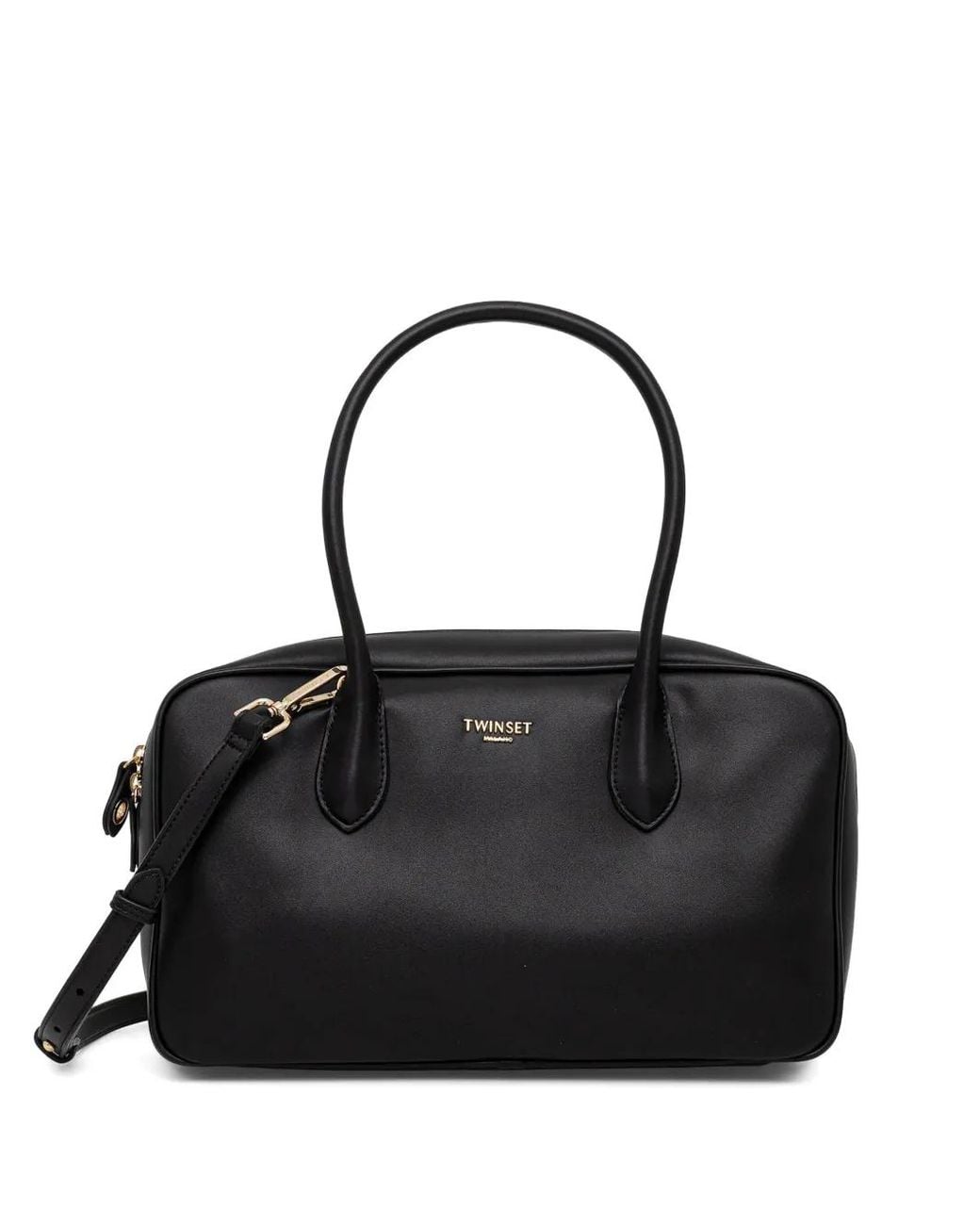 Twinset Black Logo-Lettering Cross Body Bag