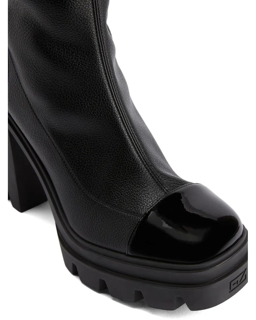 Giuseppe Zanotti Black Shiny Toe Platform Boots