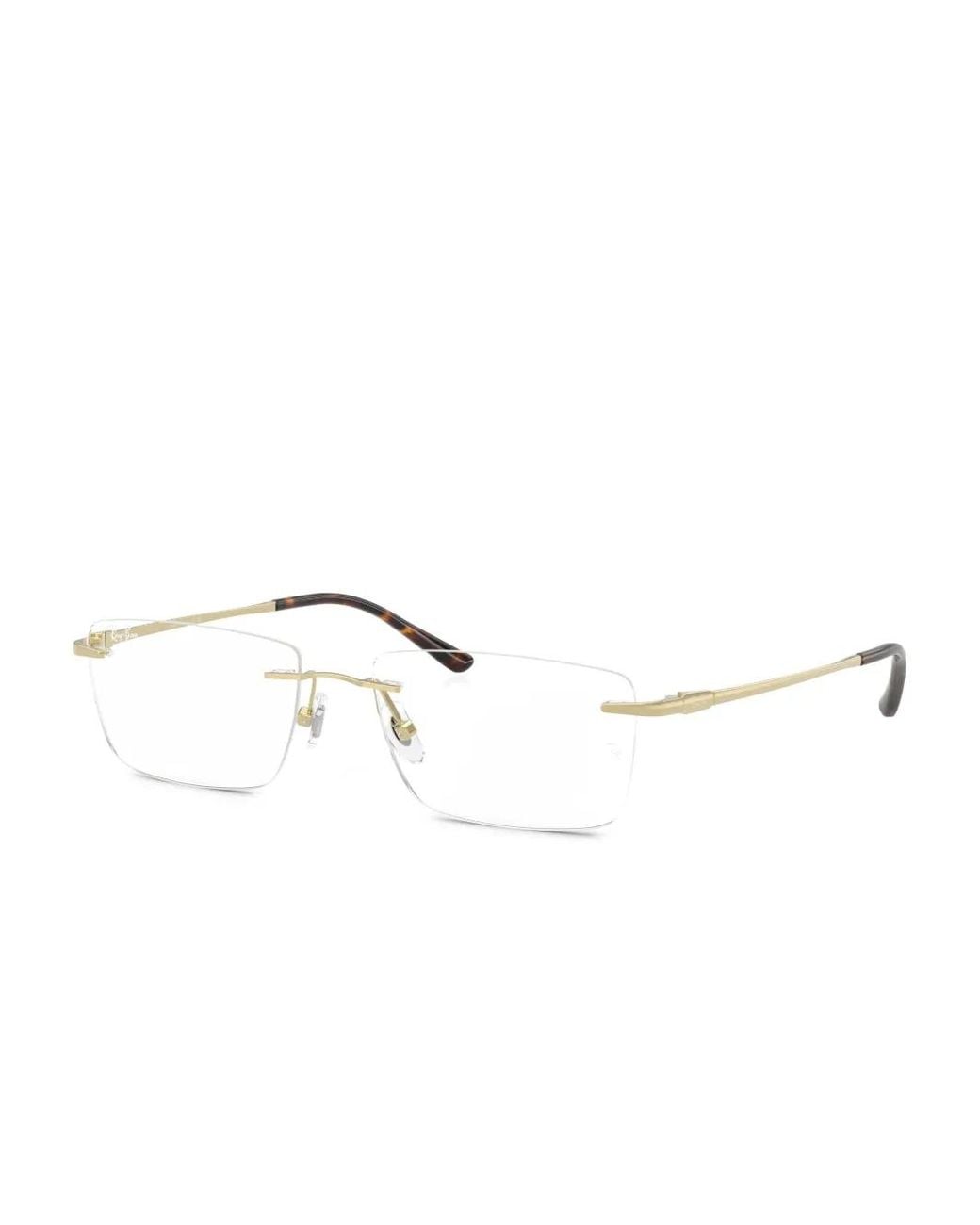 Ray-Ban Natural Rimless Rectangle-Frame Glasses