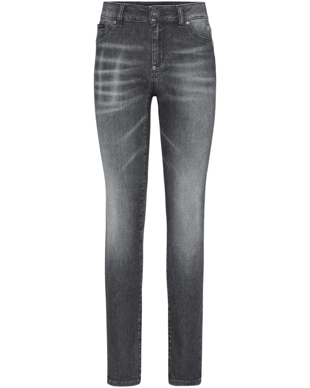 Philipp Plein Gray Denim Jeggings