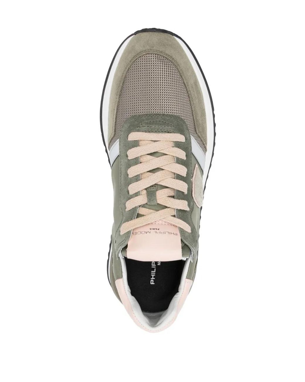 Philippe Model White Leather-Panelled Low-Top Sneakers