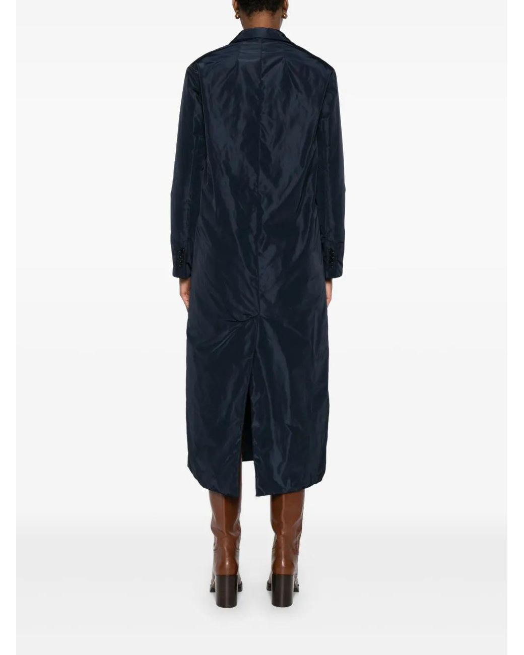 Aspesi Blue Single-Breasted Buttoned Coat