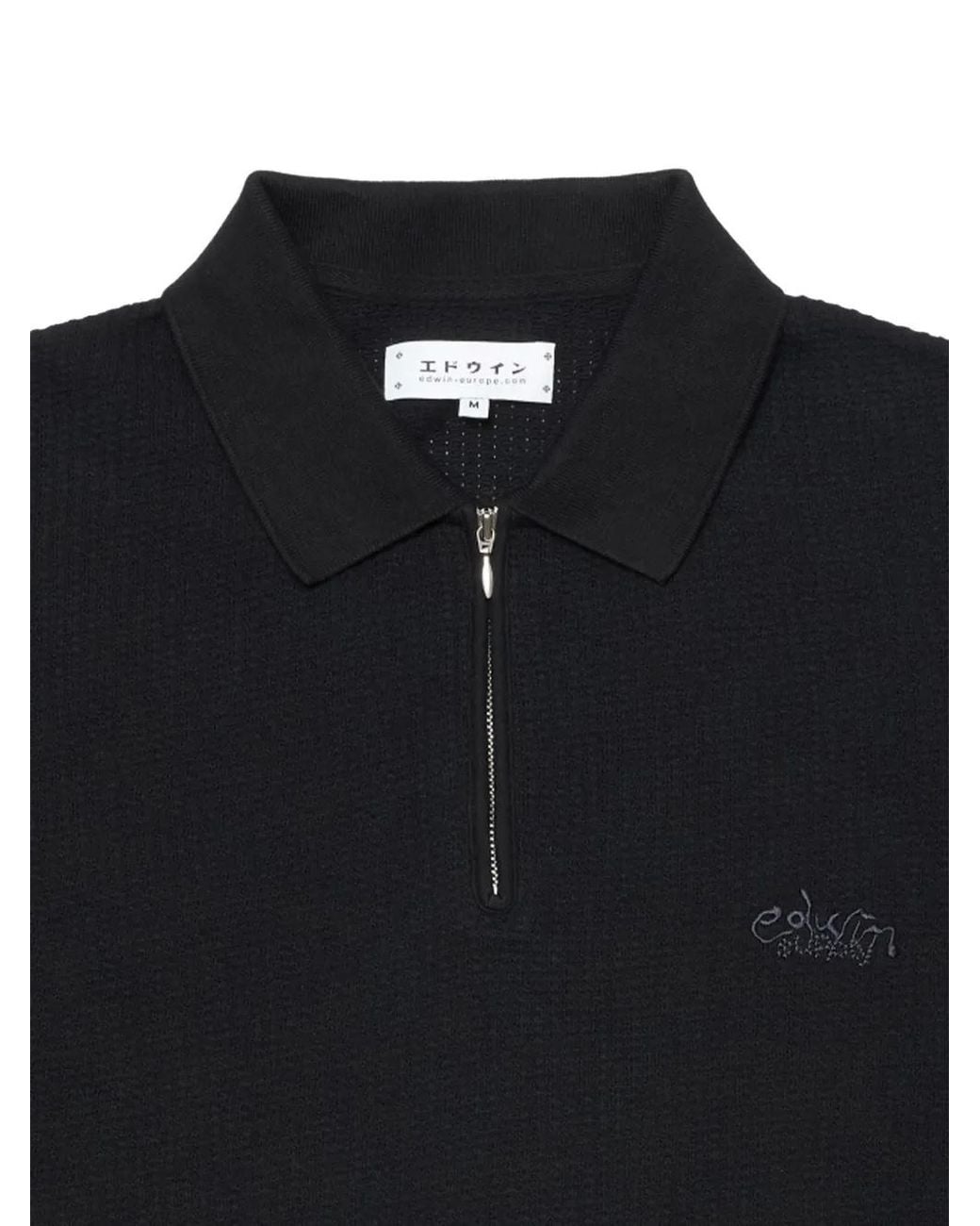 Polo Rick Con Logo di Edwin in Black da Uomo