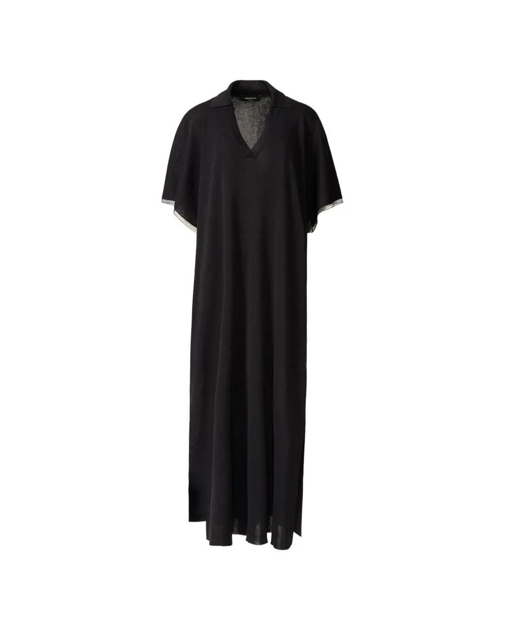 Fabiana Filippi Black Collared V-Neck Dress