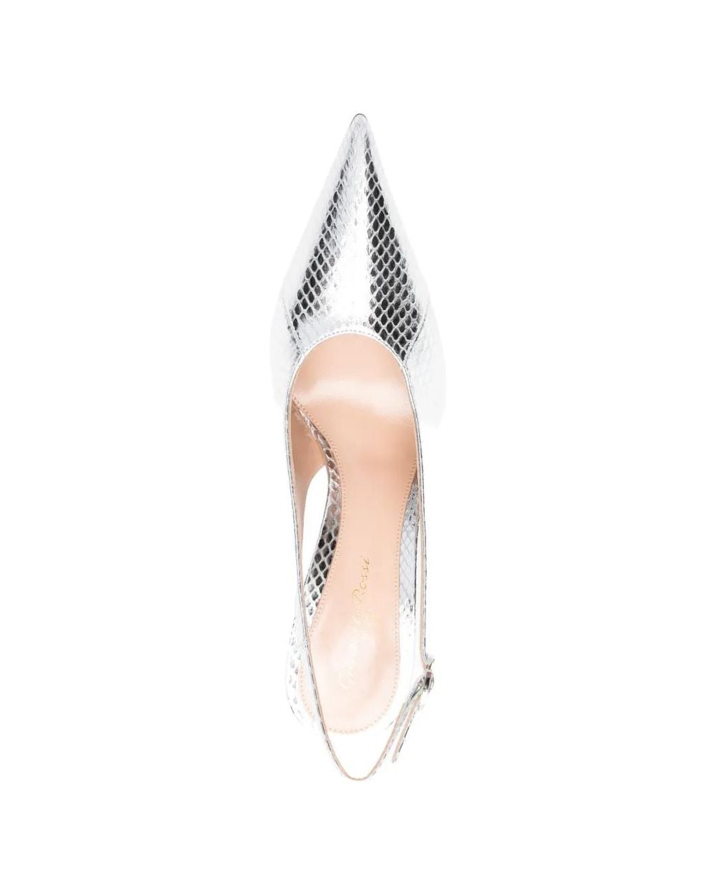 Gianvito Rossi White Sofia Point Pumps Mit Reptil-Effekt