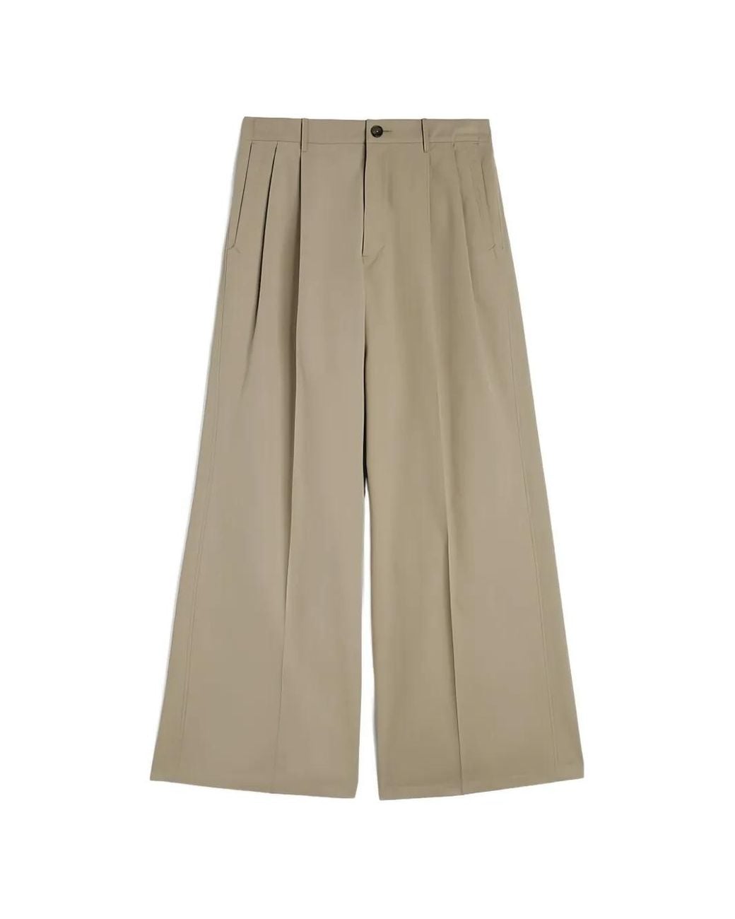 Jil Sander Natural Pantalon Ample À Design Plissé for men