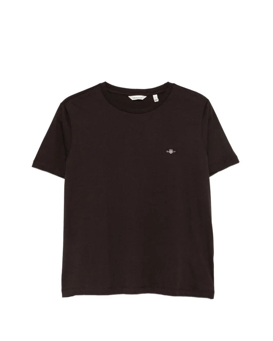 Gant Black Logo-Embroidered T-Shirt