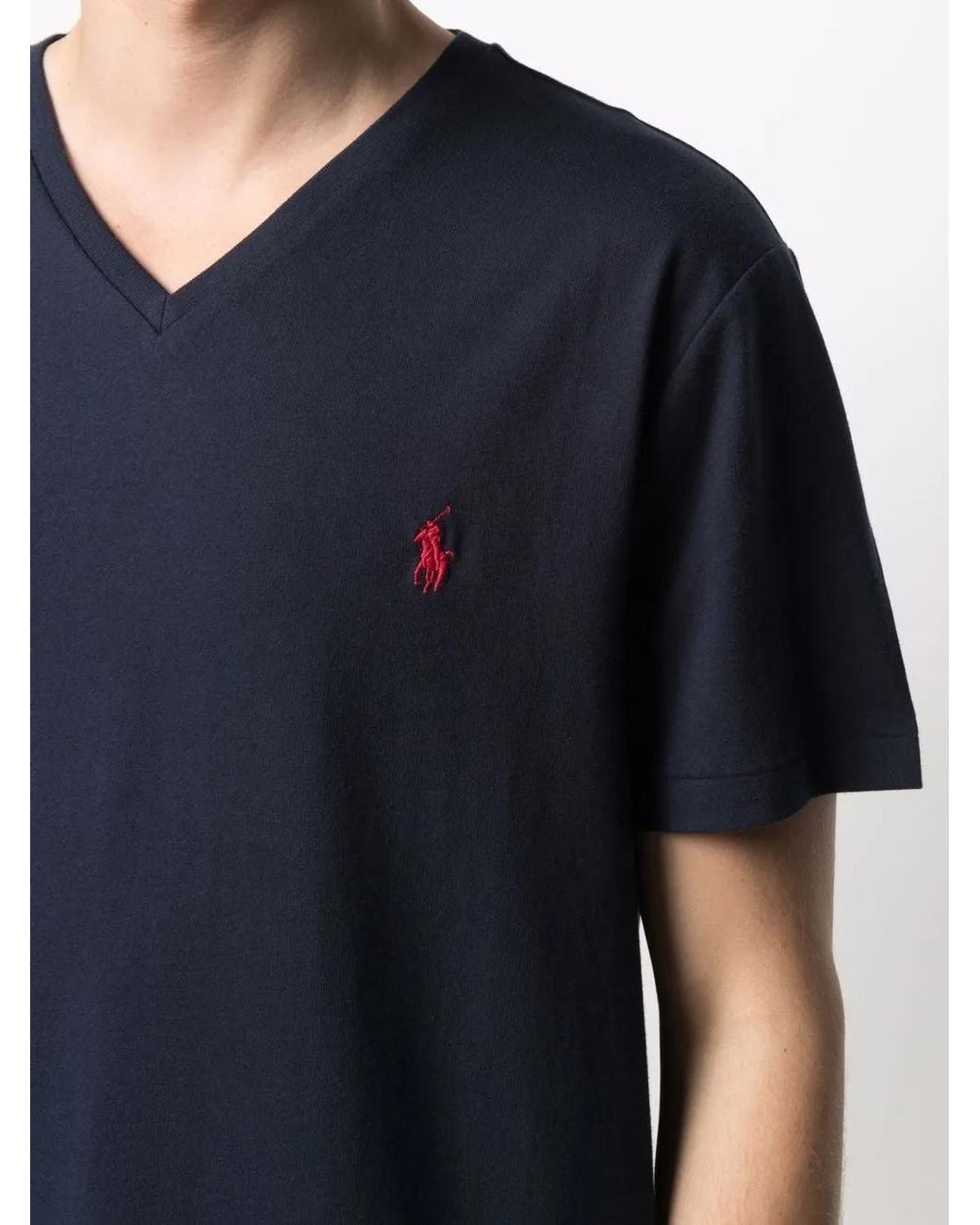 Polo Ralph Lauren Blue Embroidered Logo T-Shirt for men