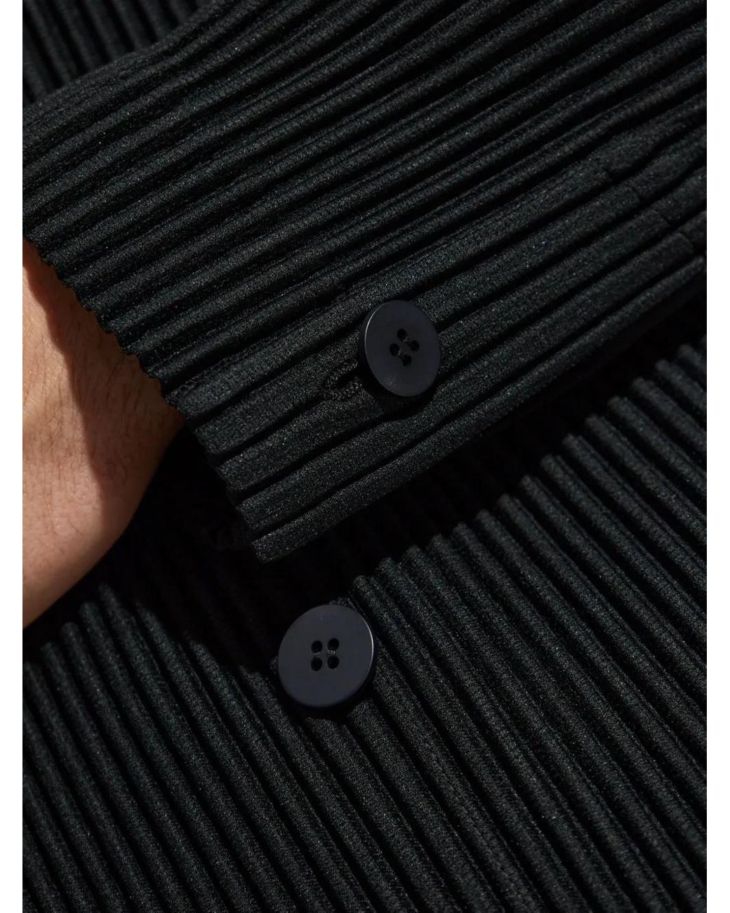 Homme Plissé Issey Miyake Blue Plissé Double-Breasted Blazer for men
