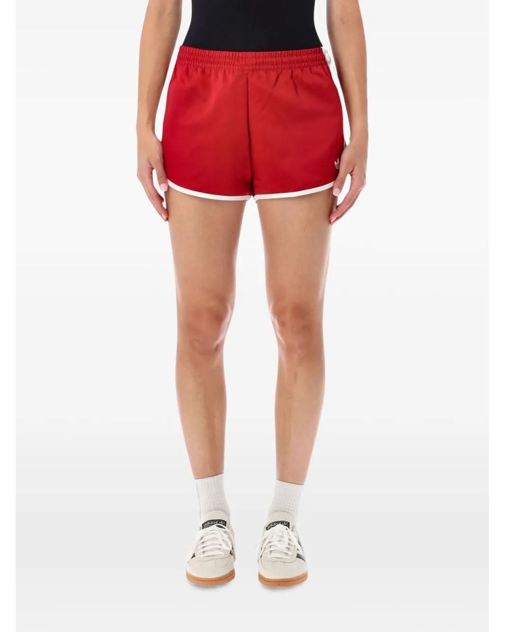 Adidas Red Side-Stripe Shorts