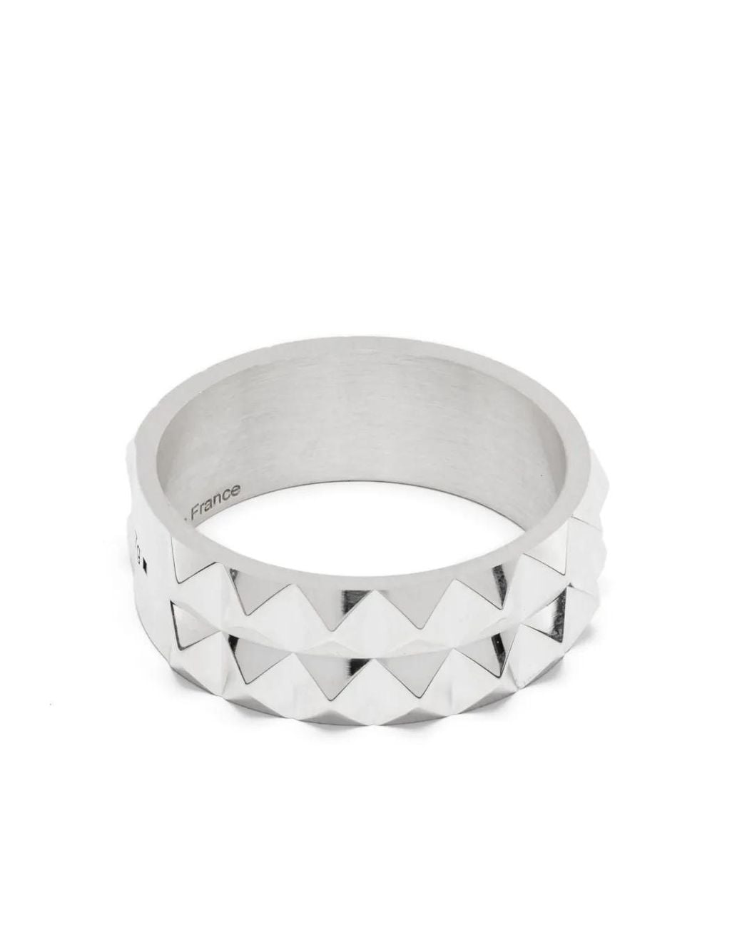 Le Gramme White 7G Guilloché Pyramid Ribbon Ring