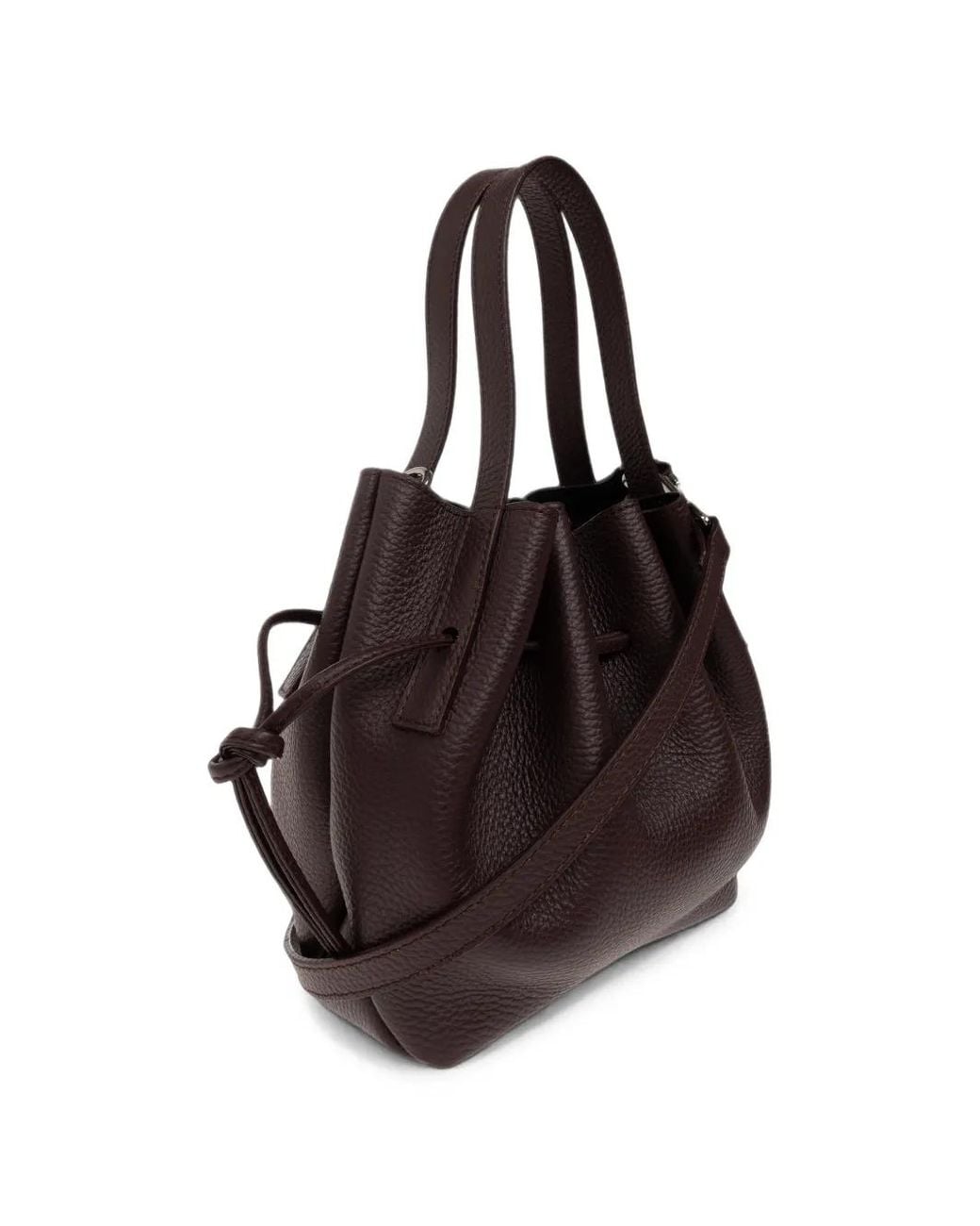 Yuzefi Black Scallop Mini Leather Bucket Bag